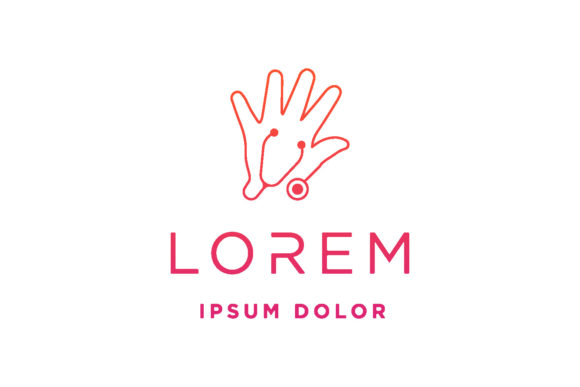 Hand Medical Logo Design Vecktor: Graphics & Logos