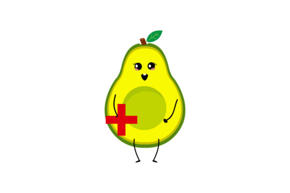 Kawaii Avocado Graphics for Brand Illustrations