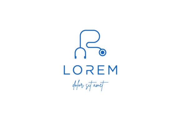 Letter R Stethoscope Medical Logo: Graphics & Logos