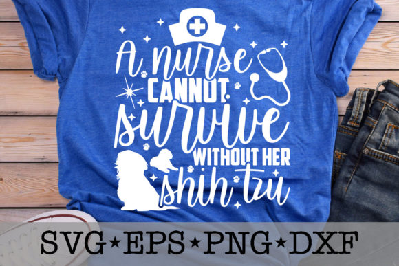 Nurse Shih Tzu Graphics for T-Shirt Designs