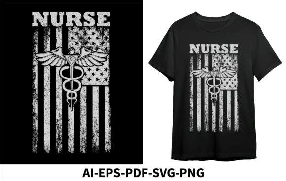 Nurse USA Flag: Graphics for T-Shirt Designs
