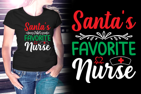 Santa's Favorite Nurse Graphics & Print Templates