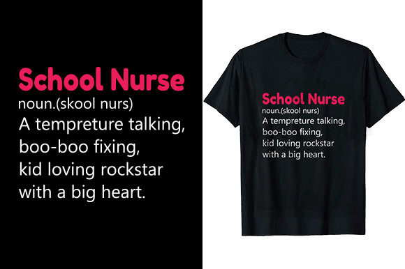 School Nurse Dictionary T-shirt Graphics for T-Shirt Designs